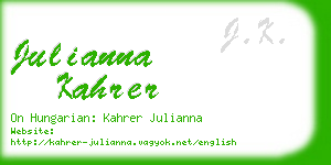 julianna kahrer business card
